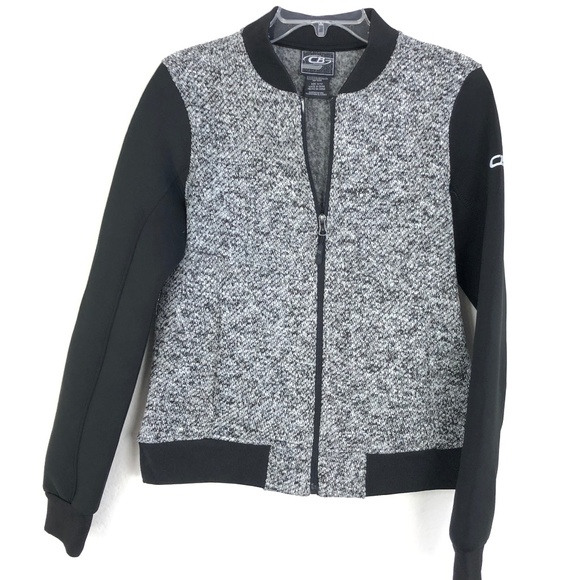 CB Other - CB Men's Varsity Jacket Black & Gray Zip Up HK